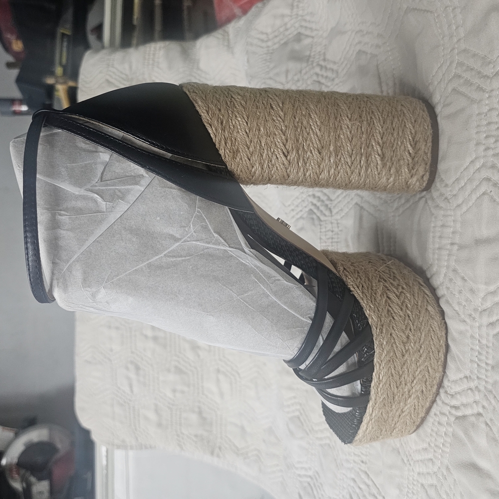 Sam Edelman's Kade Black and Tan Women's Platform Sandals